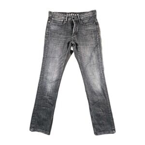 Denham Razor Slim Fit Jeans Mens 34x34 Black Button Fly Candiani Denim Italy